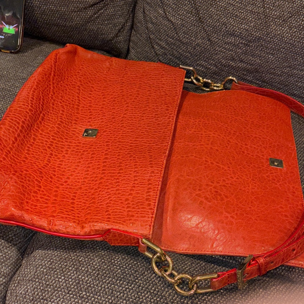 Fendi Mia Flap Shoulder Bag- Red Leather - Picture 12 of 16